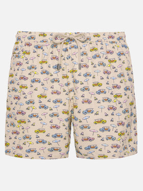 Lightweight fabric swim shorts Lighting with dune buggy print | FIAT SPECIAL EDITION - MC2 Saint Barth