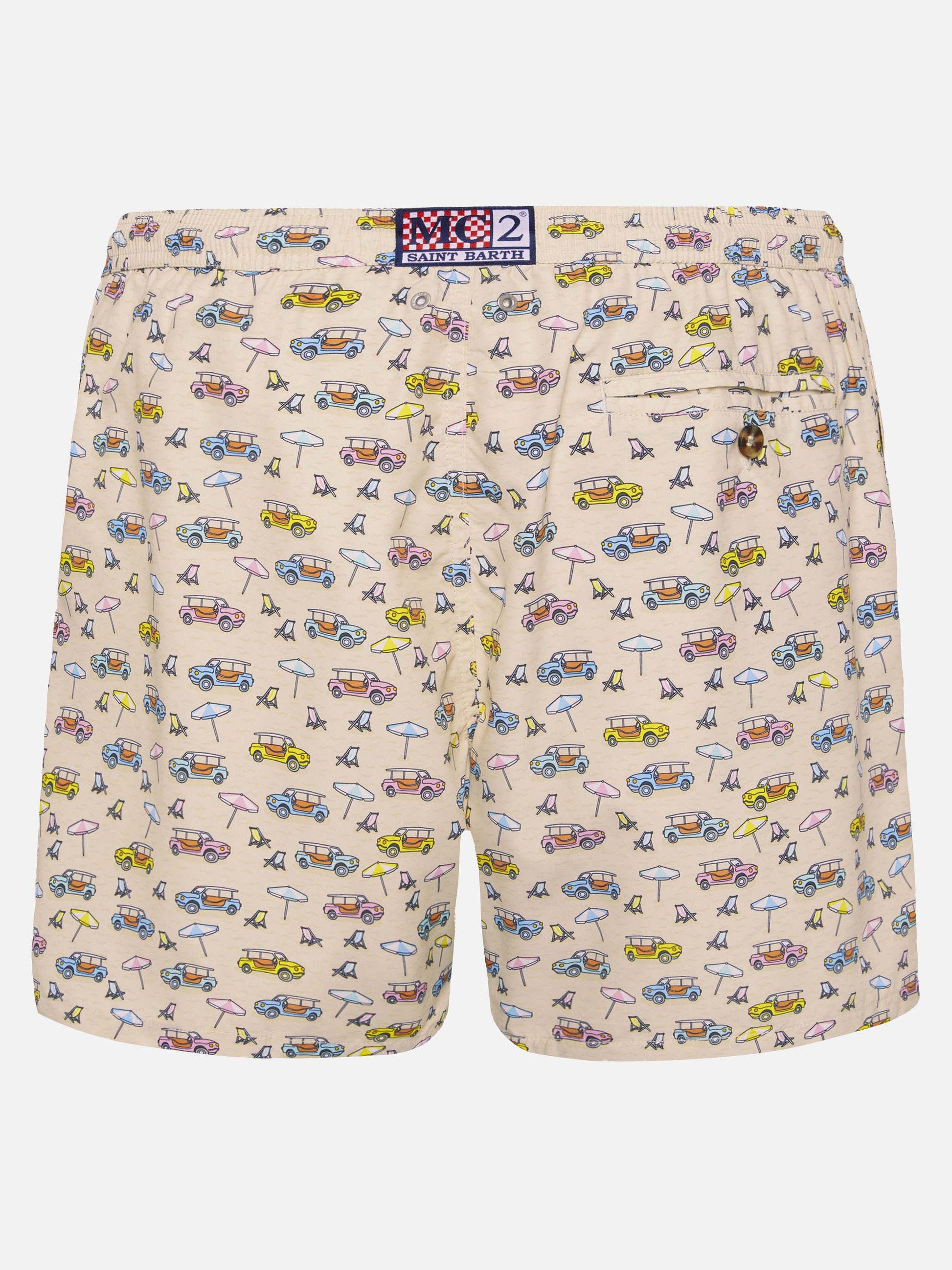 Lightweight fabric swim shorts Lighting with dune buggy print | FIAT SPECIAL EDITION - MC2 Saint Barth