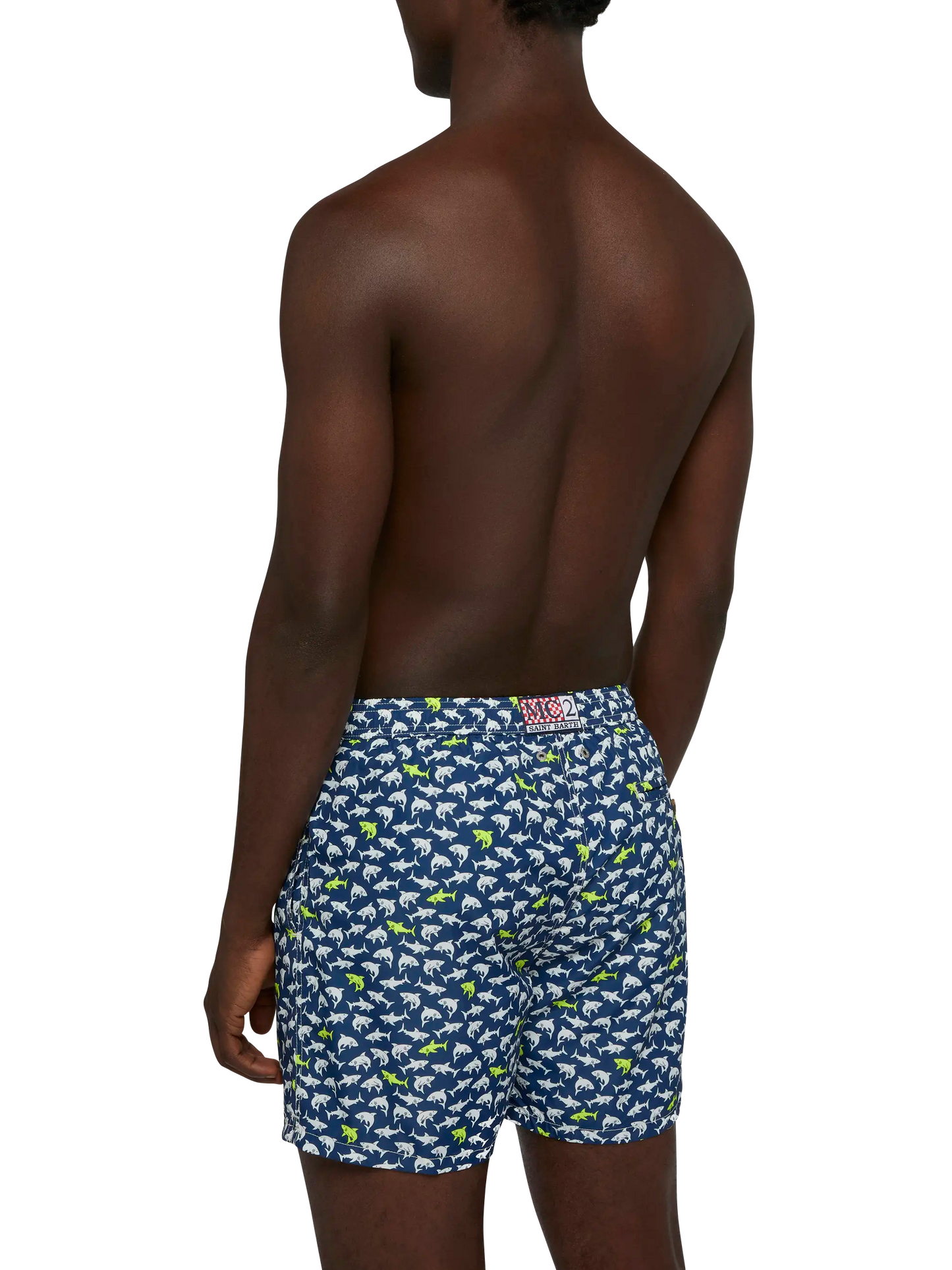 Lightweight fabric swim shorts Lighting with shark print - MC2 Saint Barth