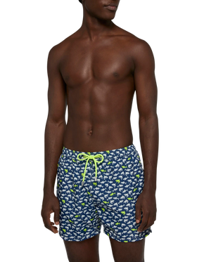 Lightweight fabric swim shorts Lighting with shark print - MC2 Saint Barth
