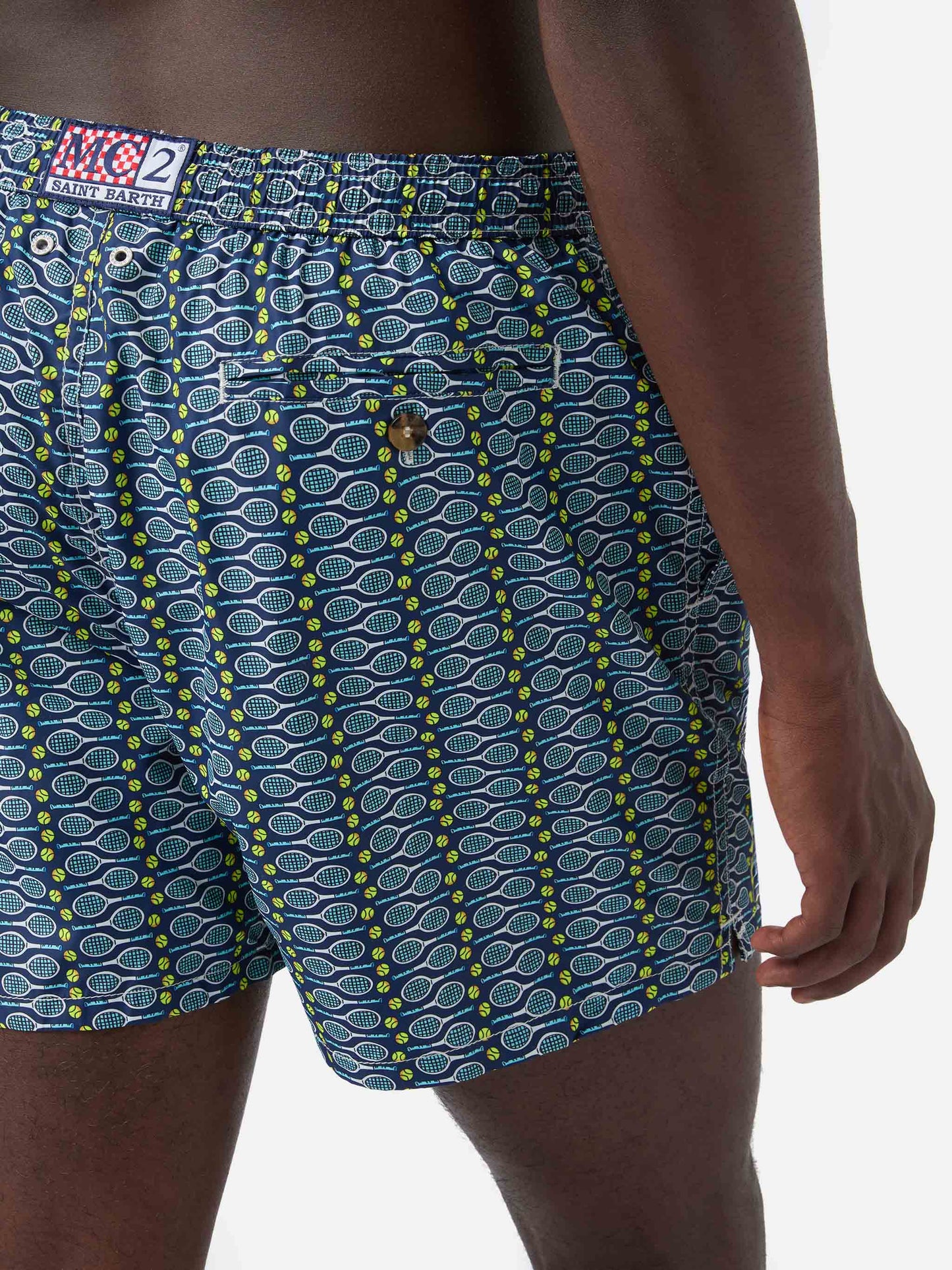 Lighting Micro Fantasy swim shorts with tennis print