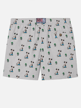 Bañador corto Micro Lighting gris claro con estampado integral Popeye | POPEYE SPECIAL EDITION 