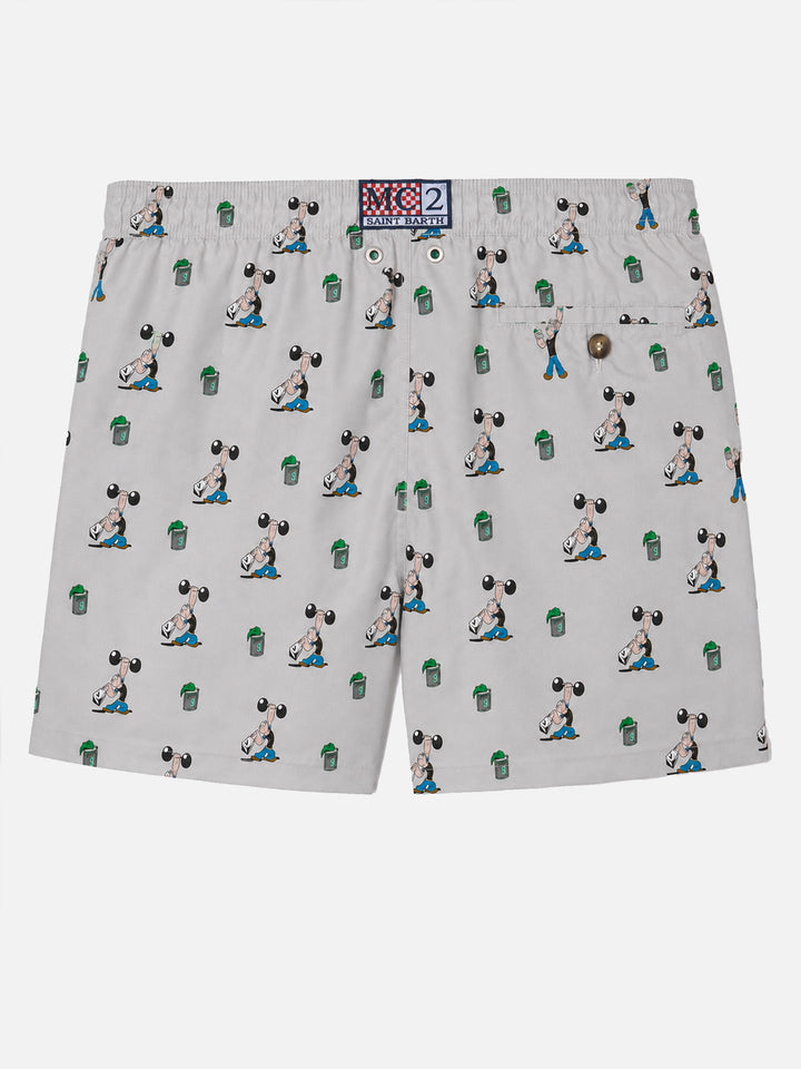Bañador corto Micro Lighting gris claro con estampado integral Popeye | POPEYE SPECIAL EDITION 