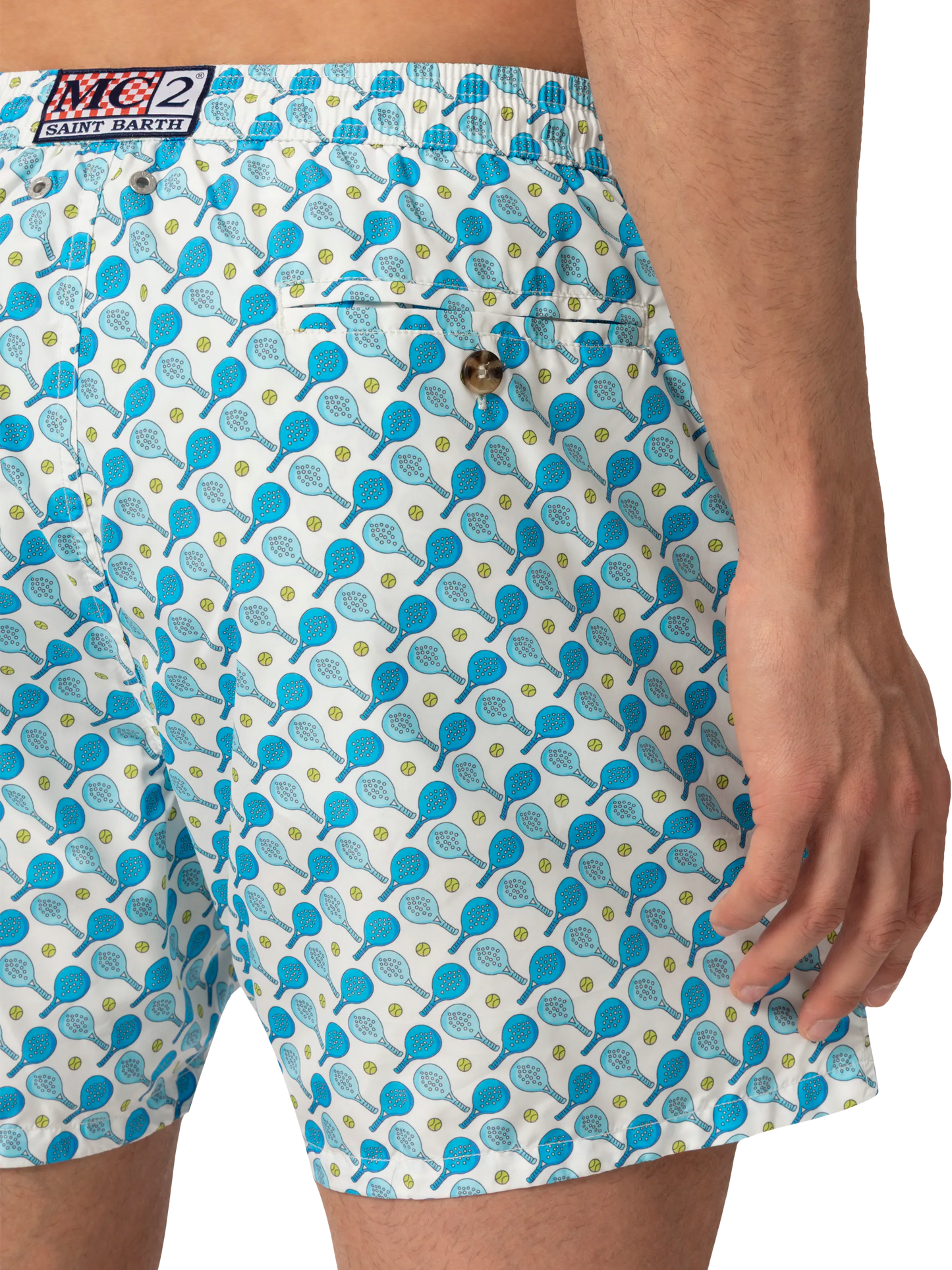 Lightweight fabric swim shorts Lighting with padel print - MC2 Saint Barth