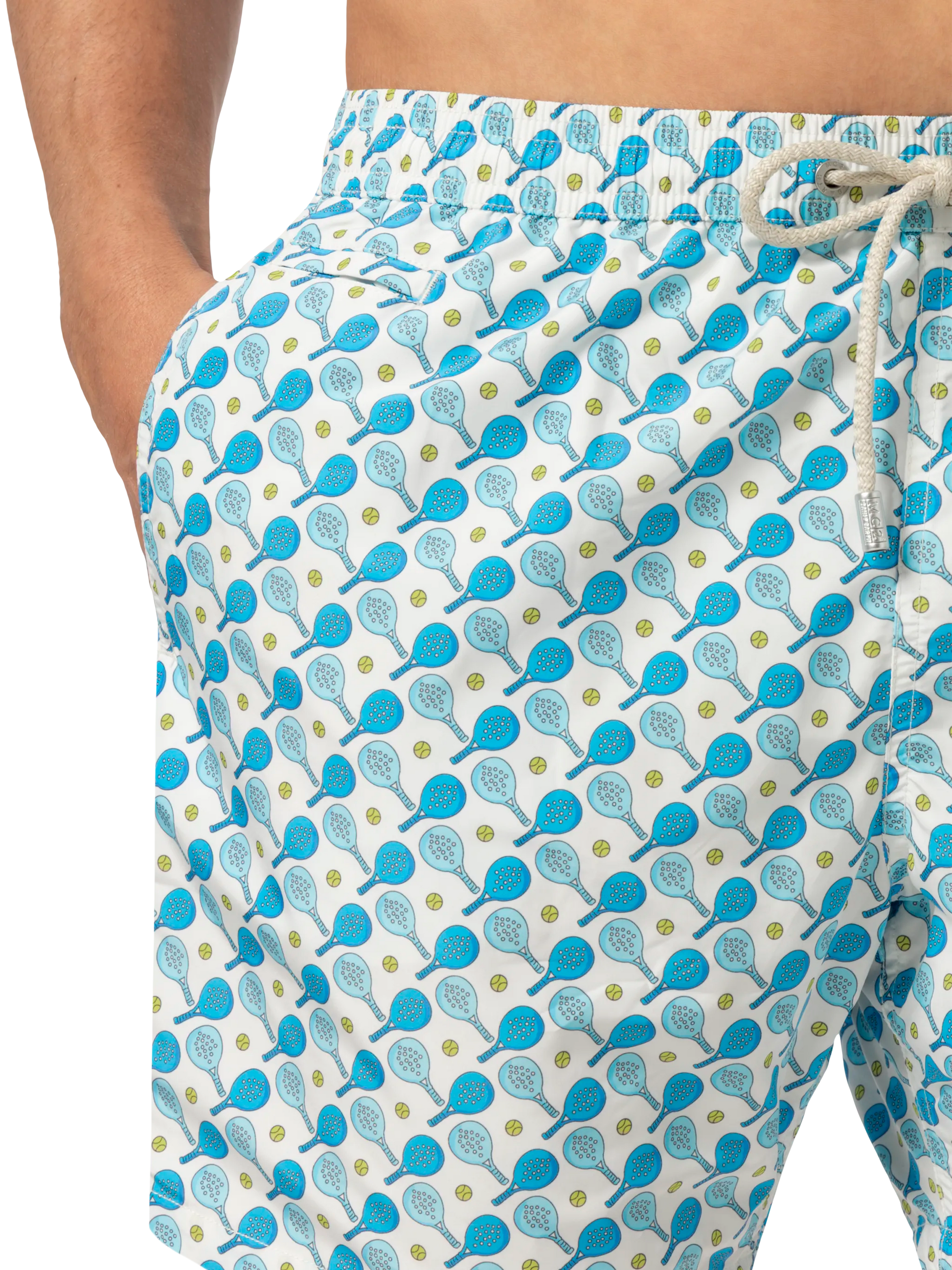 Lightweight fabric swim shorts Lighting with padel print - MC2 Saint Barth