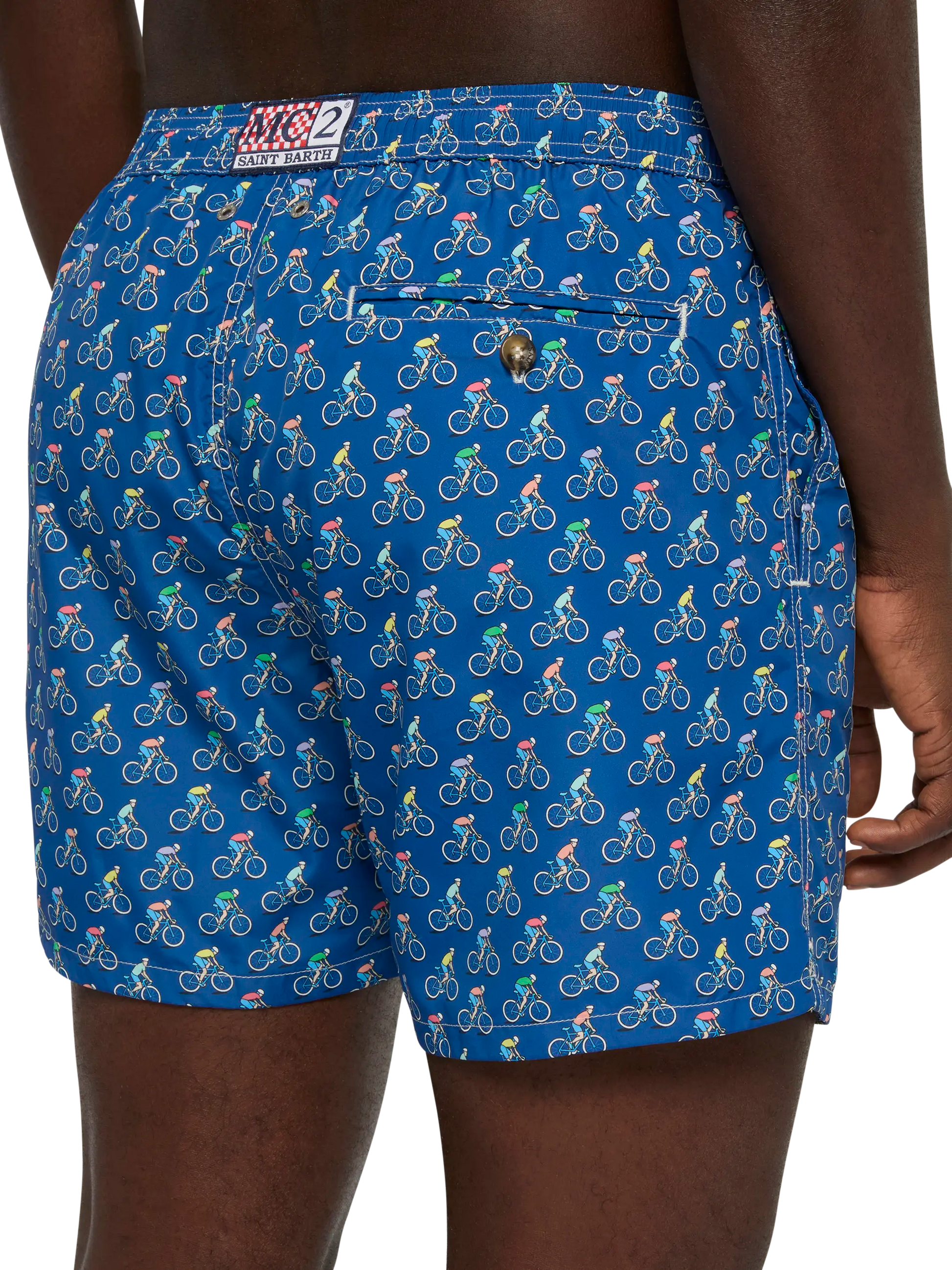 Lightweight fabric swim shorts Lighting with bikers print - MC2 Saint Barth