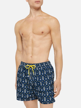 Lightweight fabric swim shorts Lighting with watch and moon print - MC2 Saint Barth