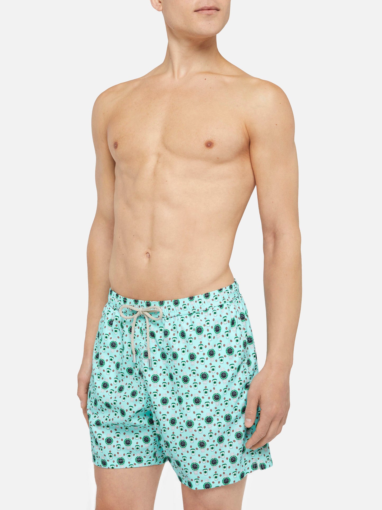 Lightweight fabric swim shorts Lighting with watch print - MC2 Saint Barth