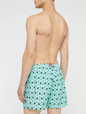 Lightweight fabric swim shorts Lighting with watch print - MC2 Saint Barth