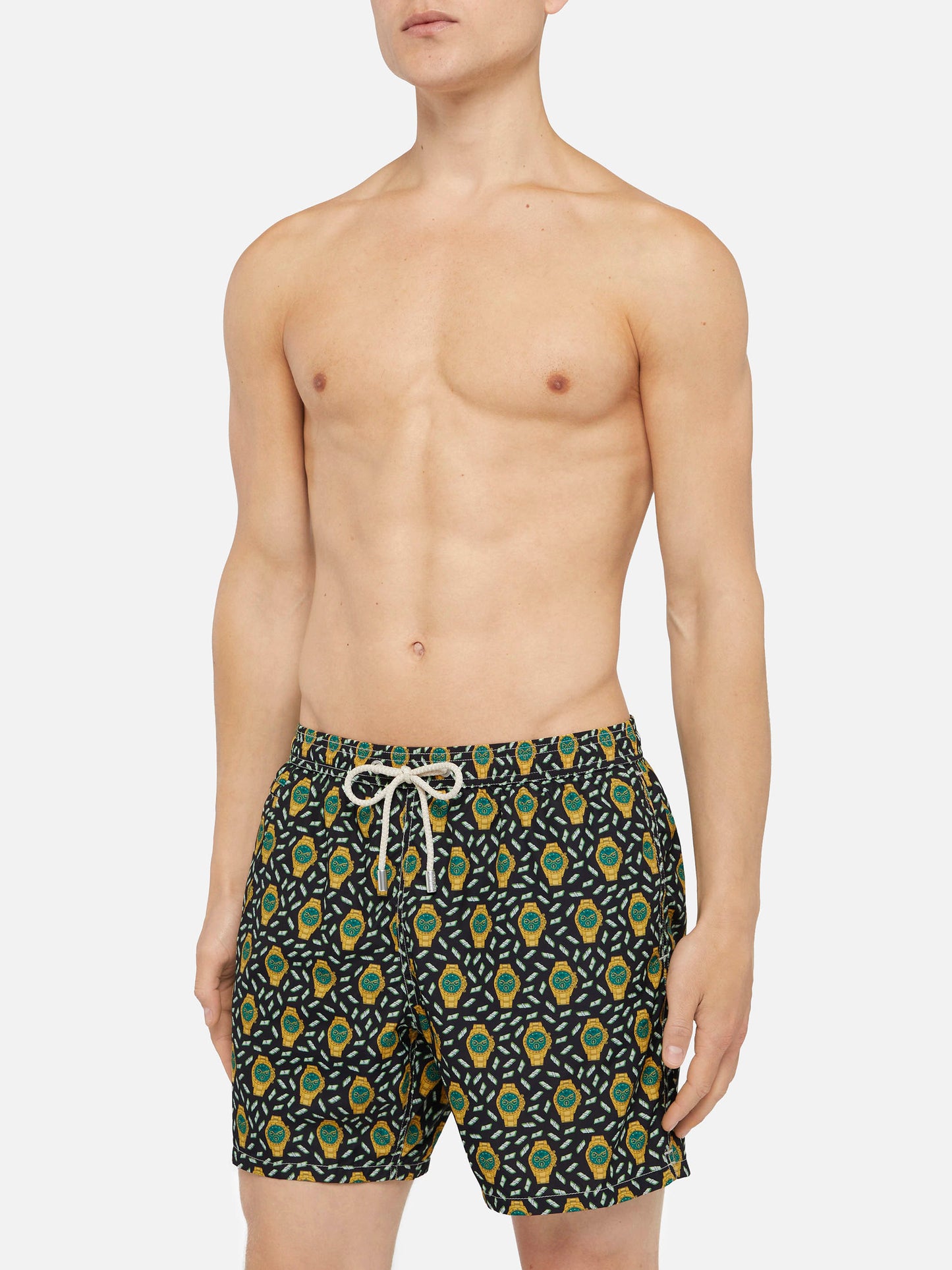 Lightweight fabric swim shorts Lighting with watch print - MC2 Saint Barth