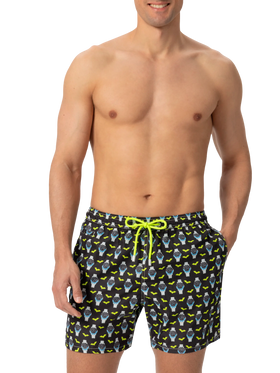 Lightweight fabric swim shorts Lighting with watch print - MC2 Saint Barth