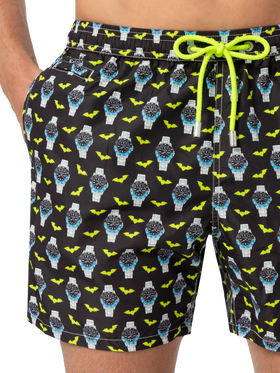 Lightweight fabric swim shorts Lighting with watch print - MC2 Saint Barth