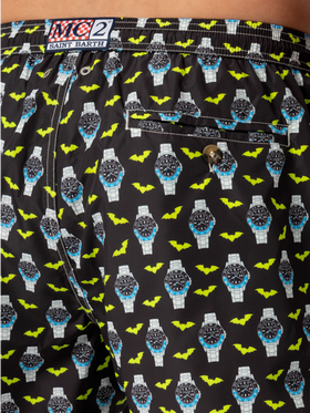 Lightweight fabric swim shorts Lighting with watch print - MC2 Saint Barth
