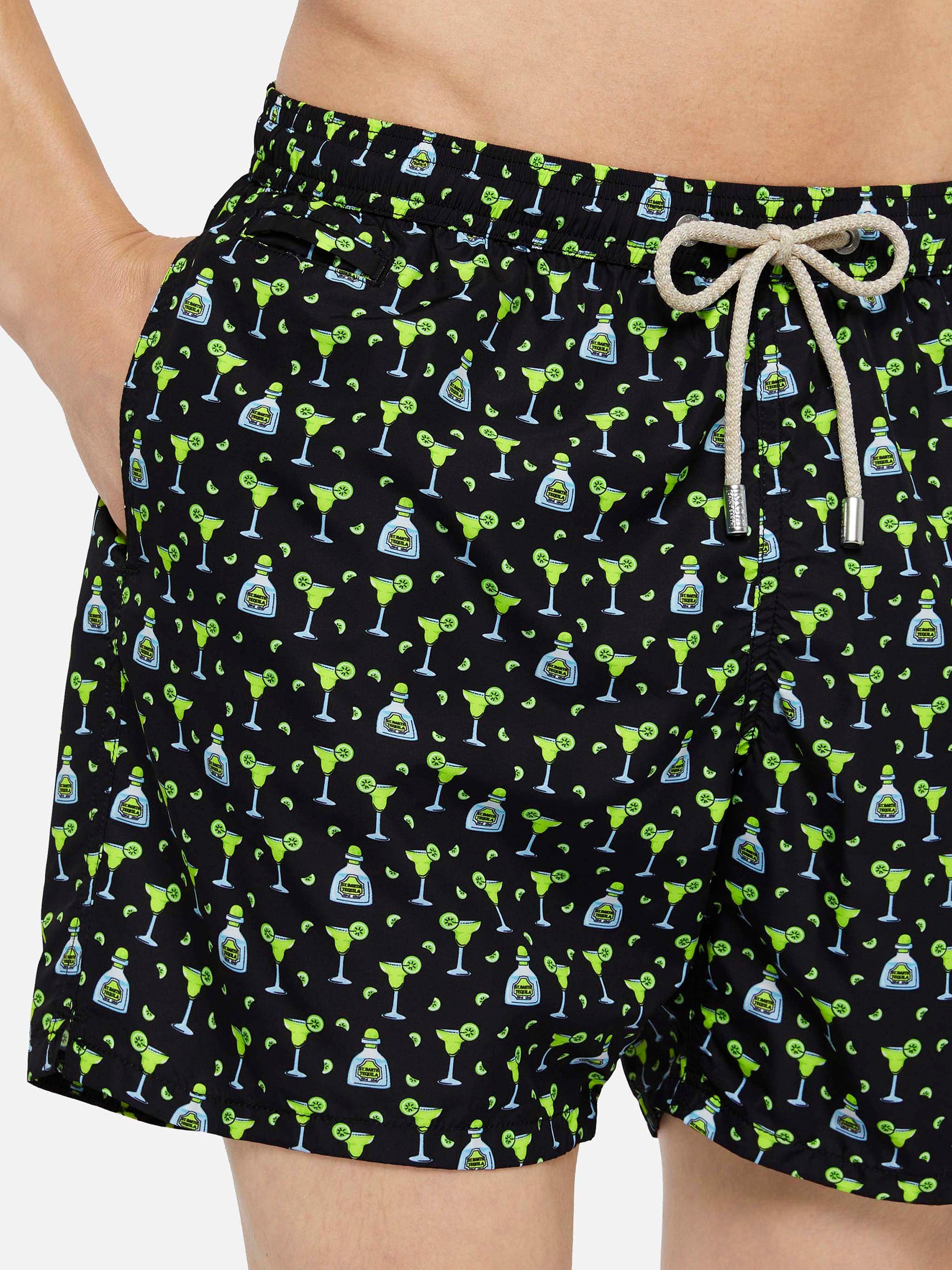 Lightweight fabric swim shorts Lighting with margarita print - MC2 Saint Barth