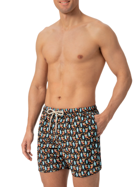 Lightweight fabric swim shorts Lighting with negroni print - MC2 Saint Barth