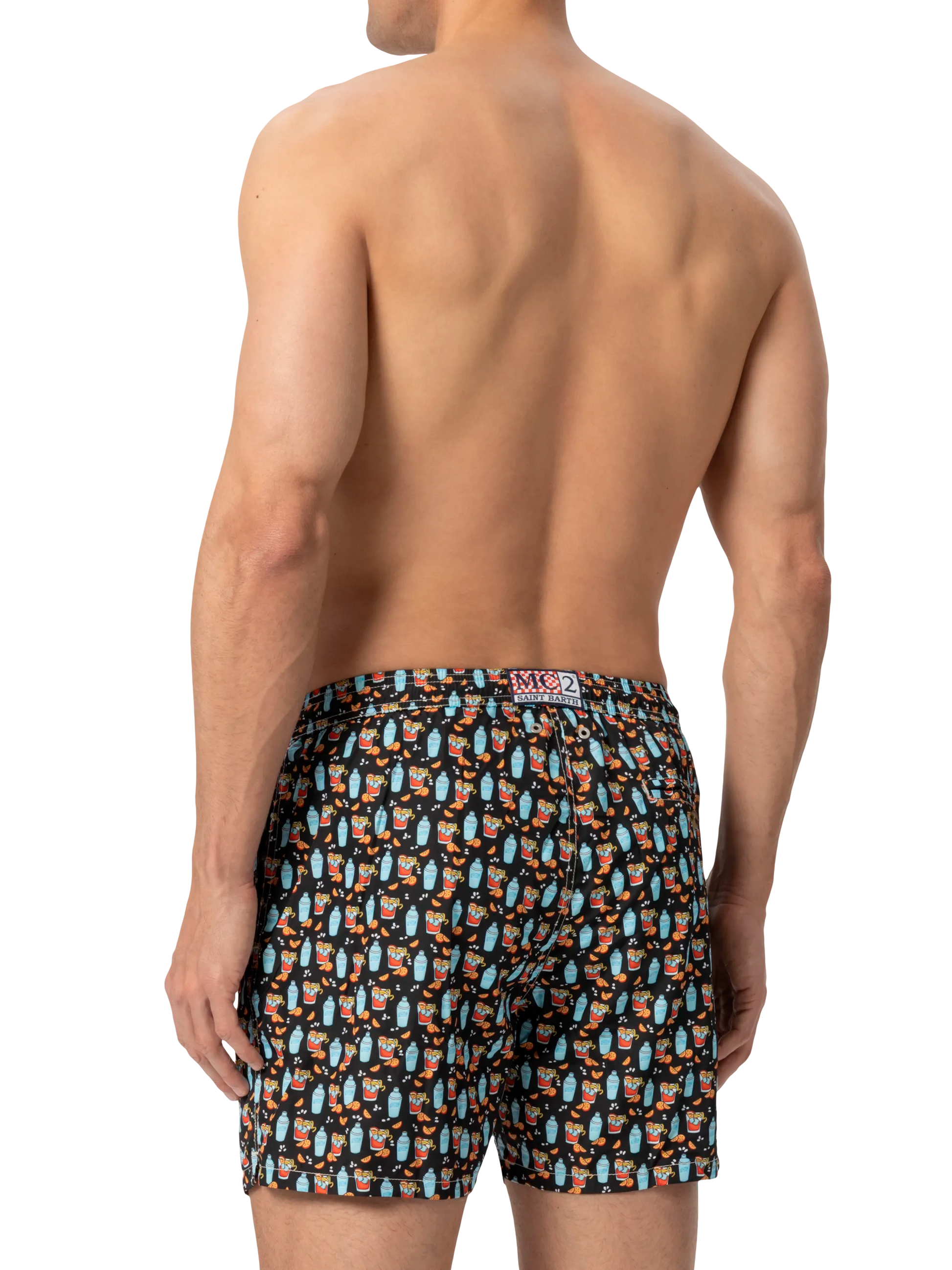 Lightweight fabric swim shorts Lighting with negroni print - MC2 Saint Barth