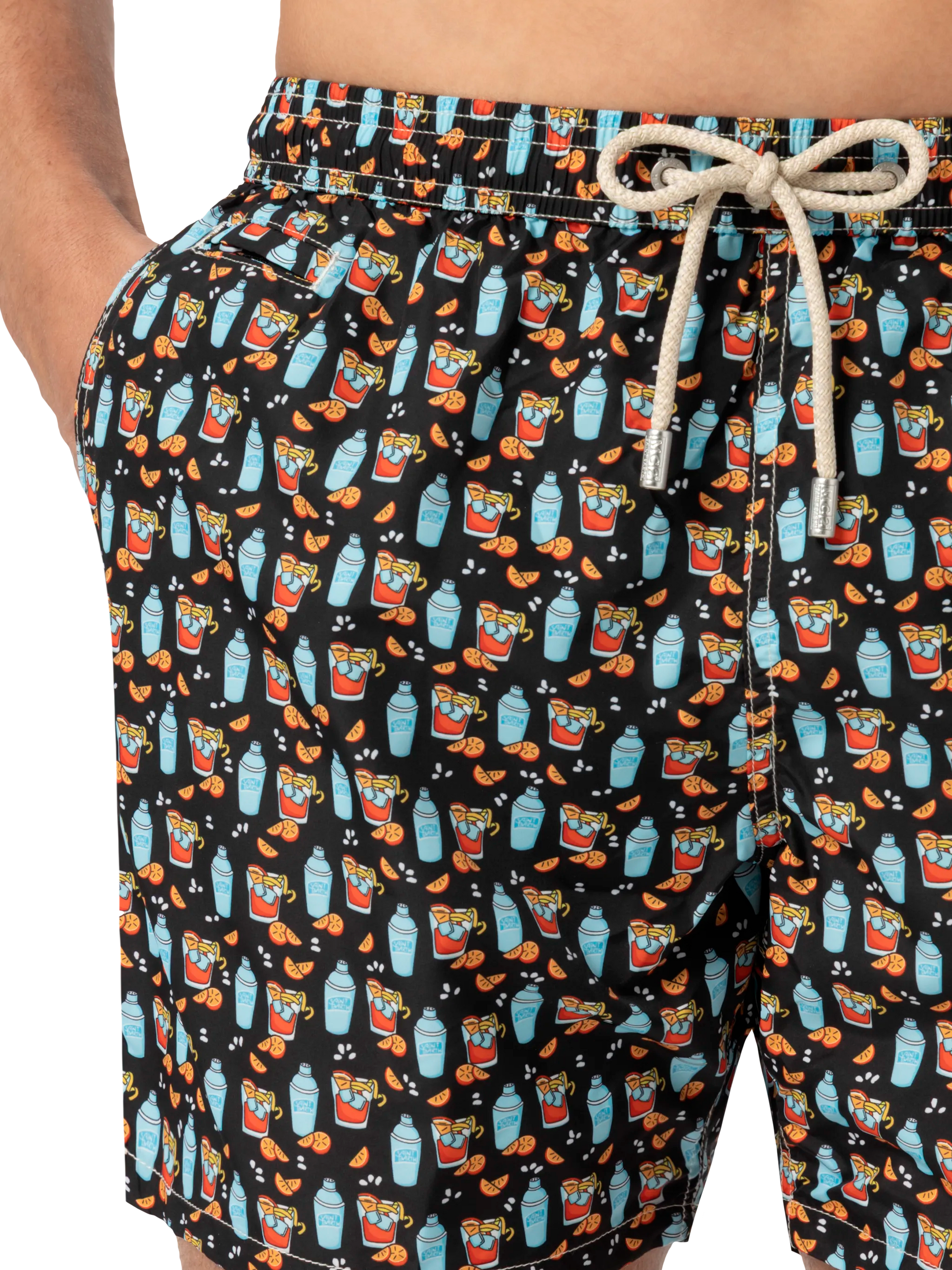 Lightweight fabric swim shorts Lighting with negroni print - MC2 Saint Barth