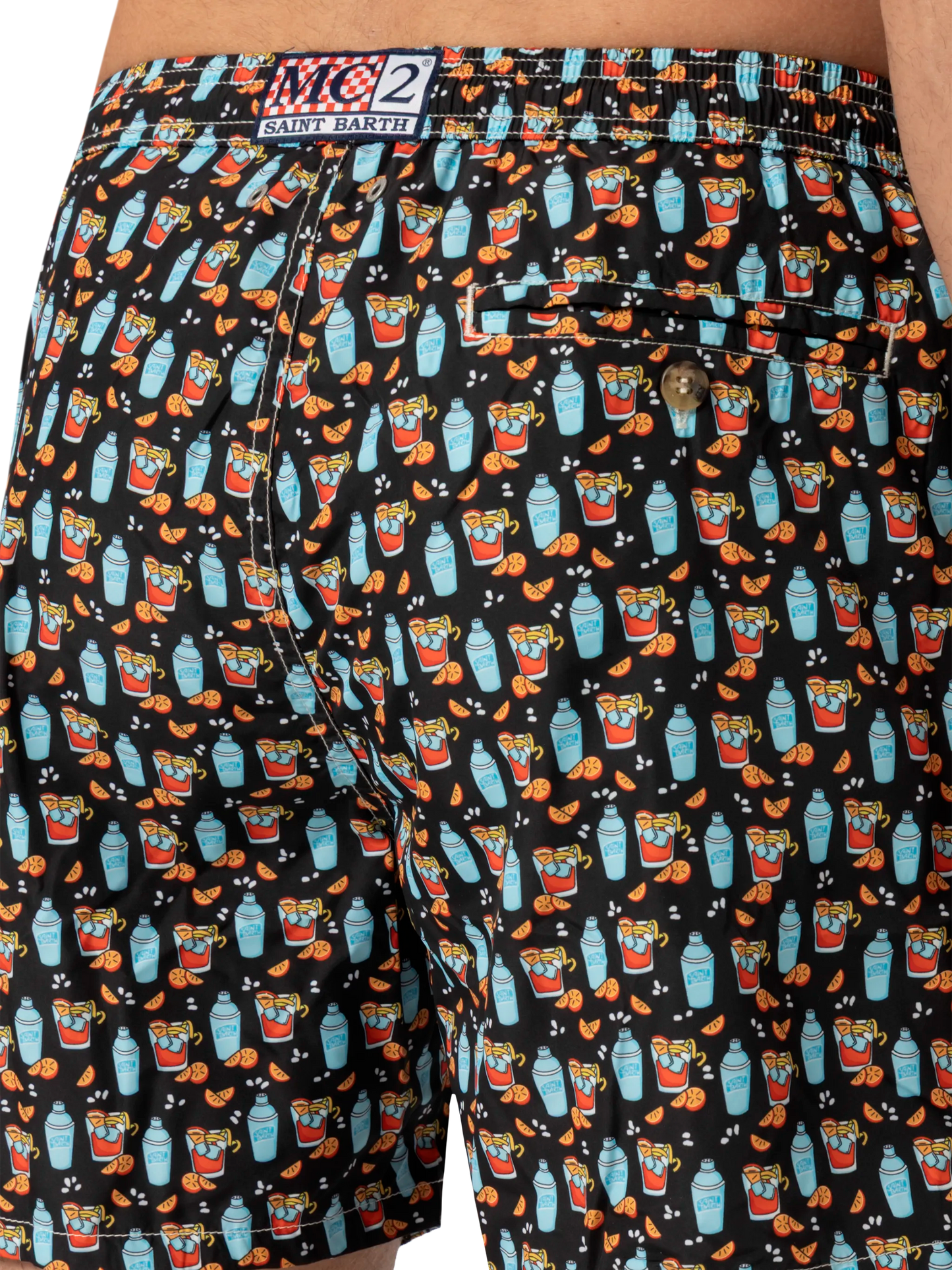 Lightweight fabric swim shorts Lighting with negroni print - MC2 Saint Barth