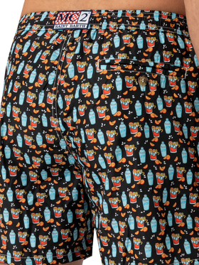 Lightweight fabric swim shorts Lighting with negroni print - MC2 Saint Barth