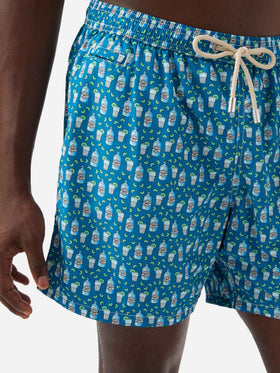 Lightweight fabric swim shorts with cocktail gin tonic print