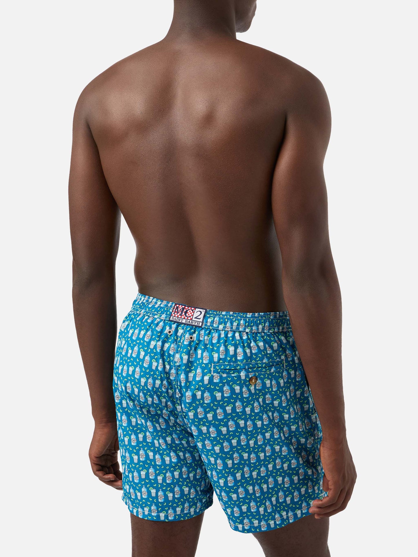 Lightweight fabric swim shorts with cocktail gin tonic print