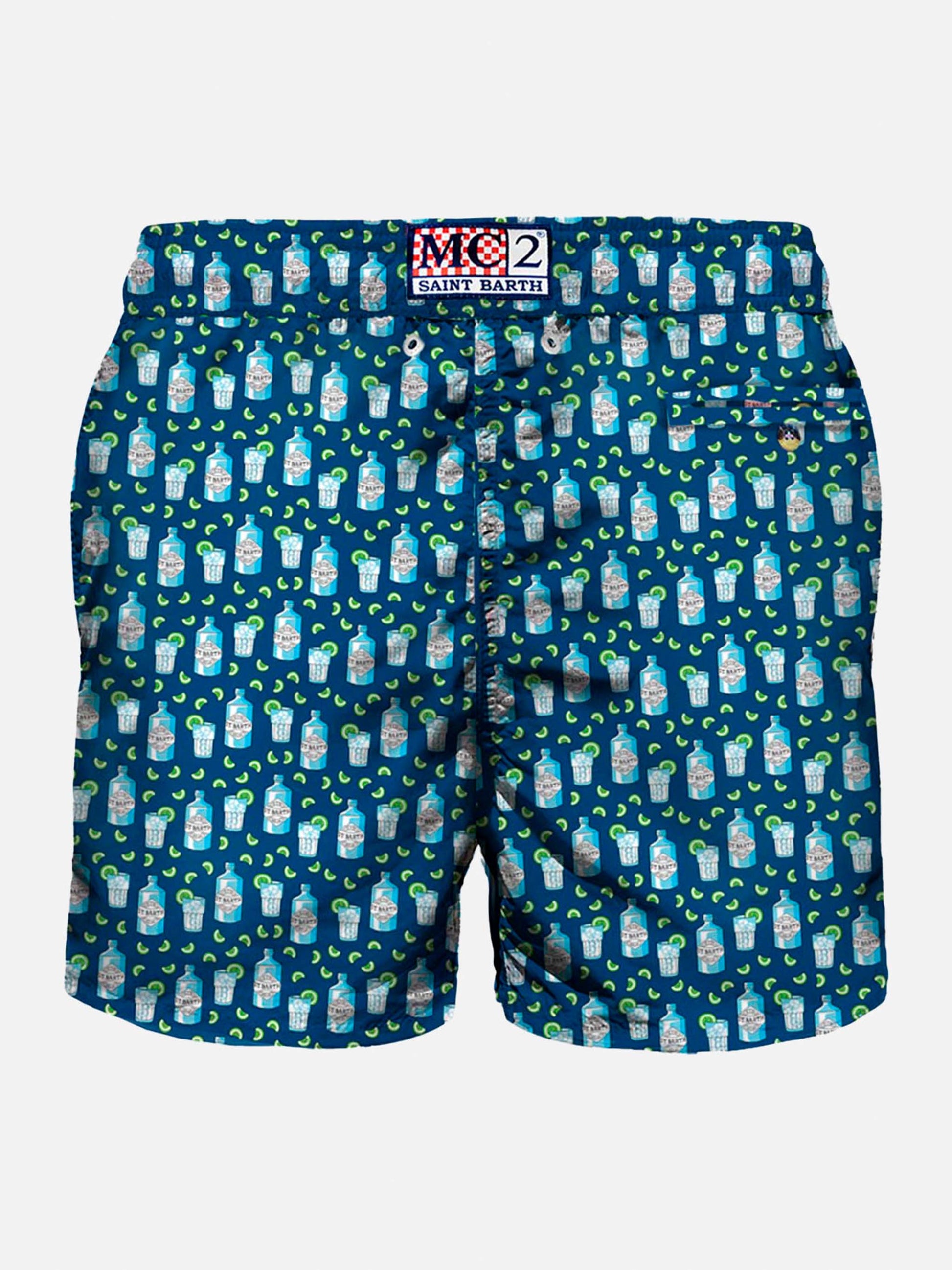 Lightweight fabric swim shorts Lighting with gin tonic print - MC2 Saint Barth