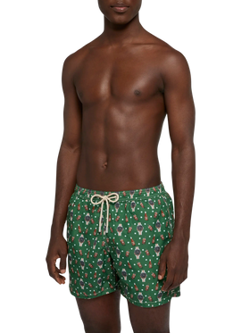 Lightweight fabric swim shorts Lighting with watch and beer print - MC2 Saint Barth