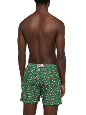 Lightweight fabric swim shorts Lighting with watch and beer print - MC2 Saint Barth