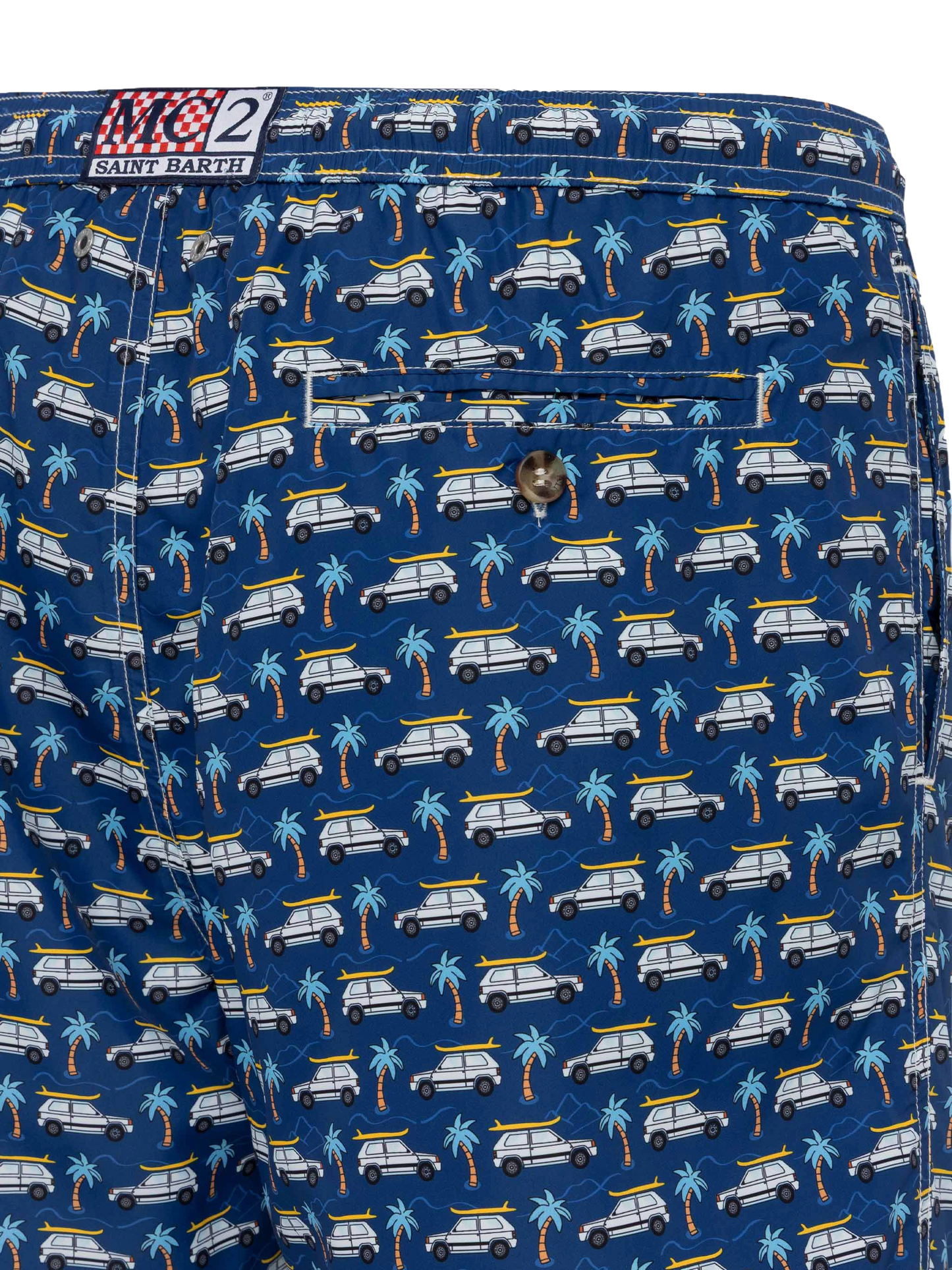 Lightweight fabric swim shorts Lighting with Panda car print | FIAT SPECIAL EDITION - MC2 Saint Barth