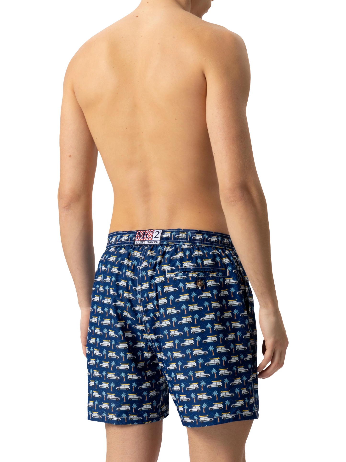 Lightweight fabric swim shorts Lighting with Panda car print | FIAT SPECIAL EDITION - MC2 Saint Barth