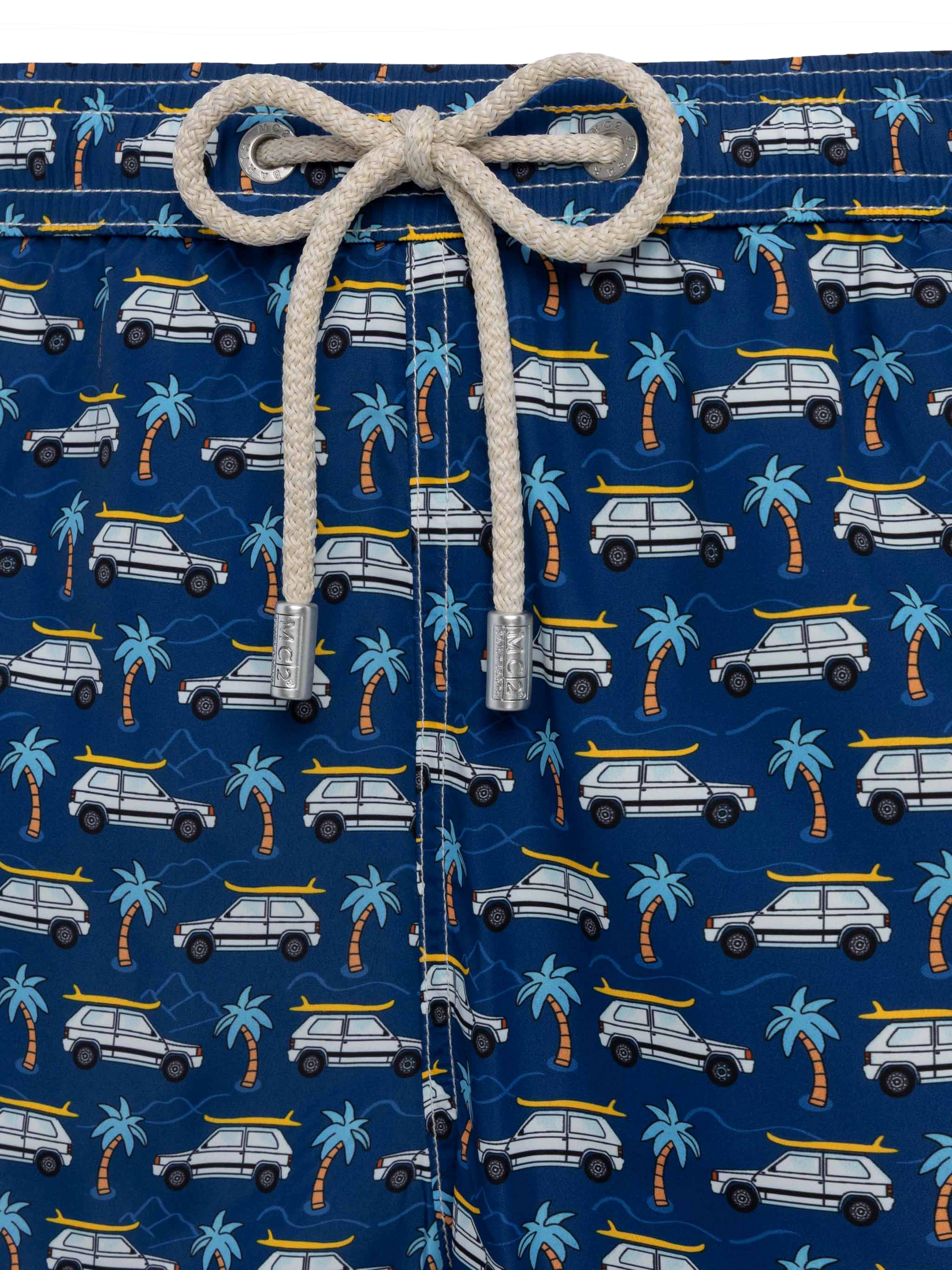 Lightweight fabric swim shorts Lighting with Panda car print | FIAT SPECIAL EDITION - MC2 Saint Barth