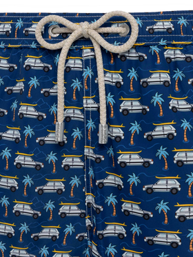 Lightweight fabric swim shorts Lighting with Panda car print | FIAT SPECIAL EDITION - MC2 Saint Barth