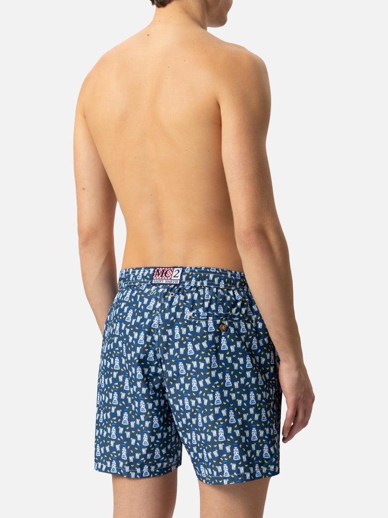 Lightweight fabric swim shorts Lighting with tequila print