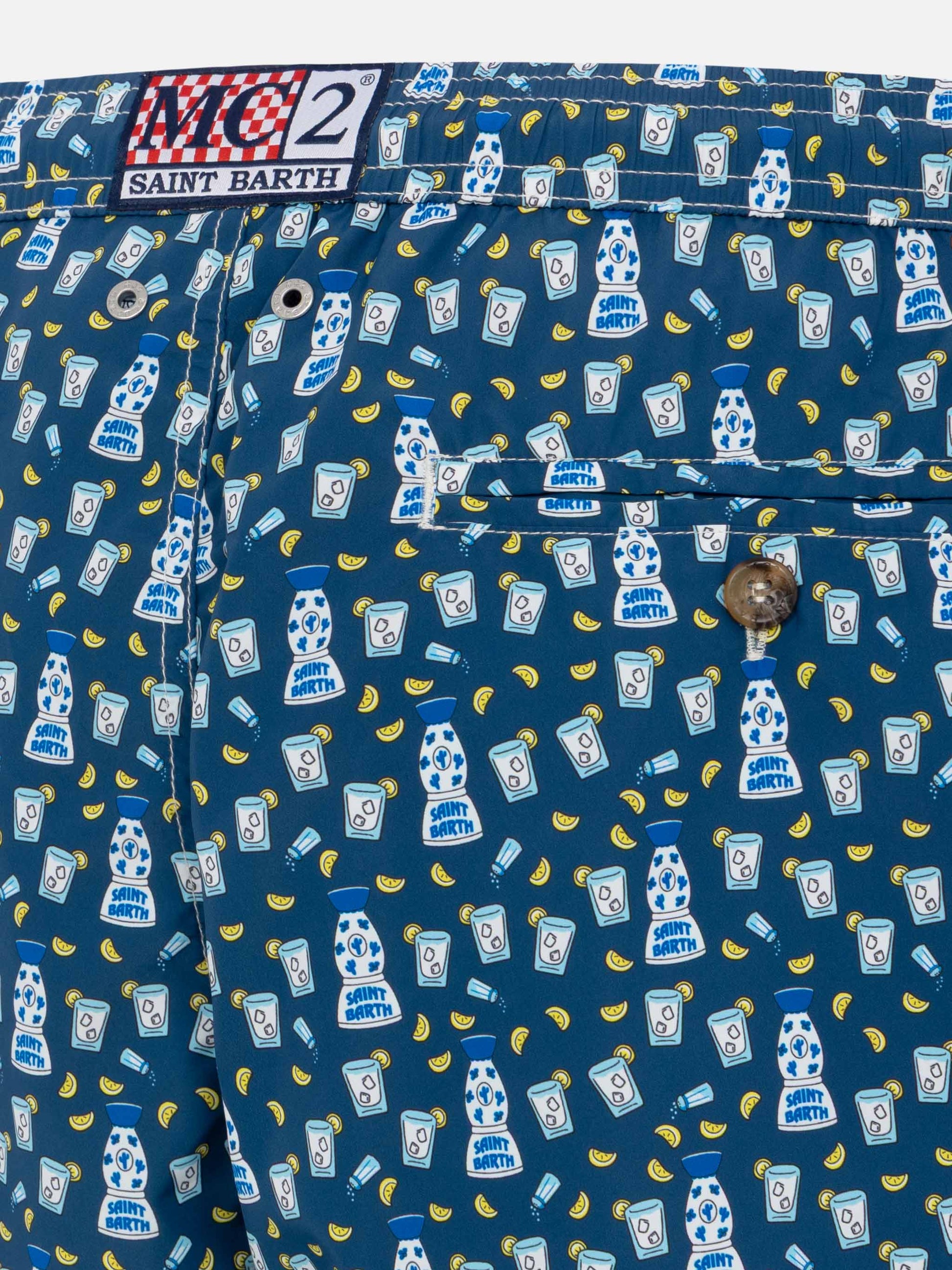 Lightweight fabric swim shorts Lighting with tequila print - MC2 Saint Barth