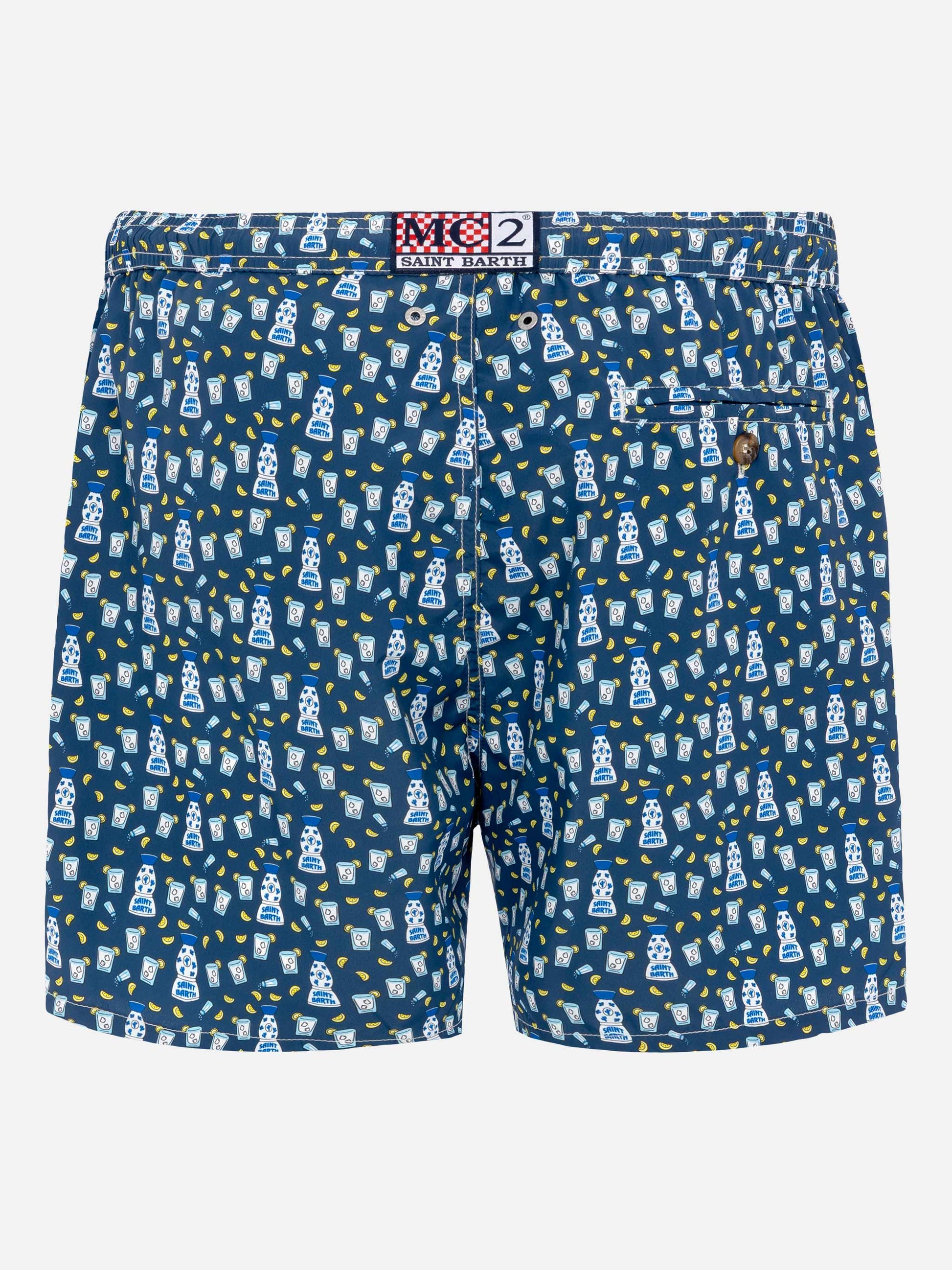 Lightweight fabric swim shorts Lighting with tequila print - MC2 Saint Barth