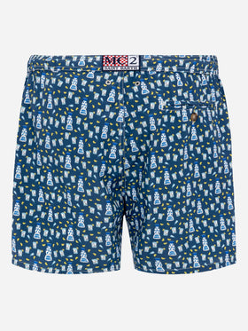Lightweight fabric swim shorts Lighting with tequila print - MC2 Saint Barth