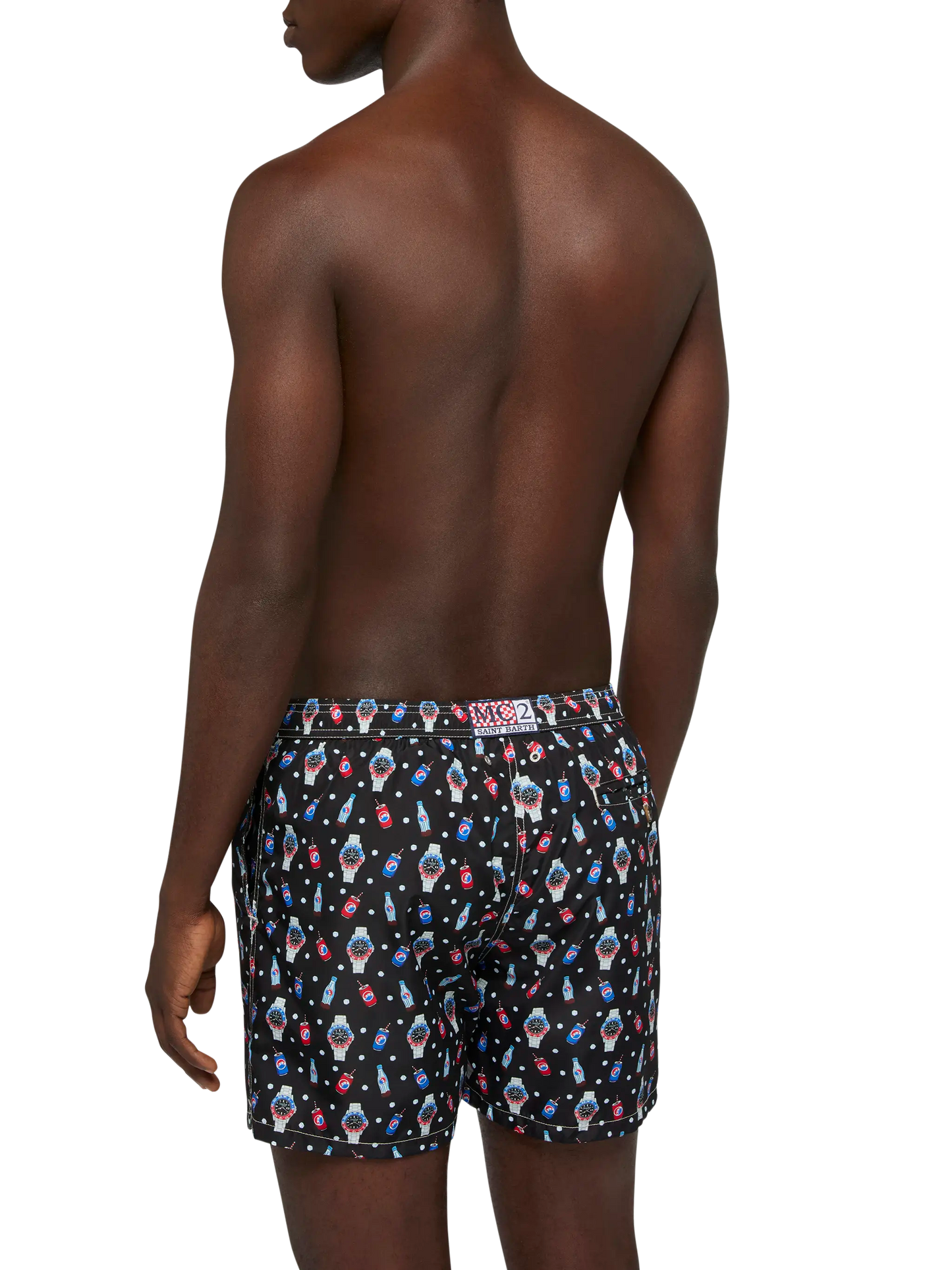 Lightweight fabric swim shorts Lighting with watch print - MC2 Saint Barth