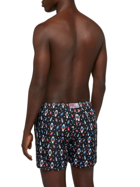 Lightweight fabric swim shorts Lighting with watch print - MC2 Saint Barth