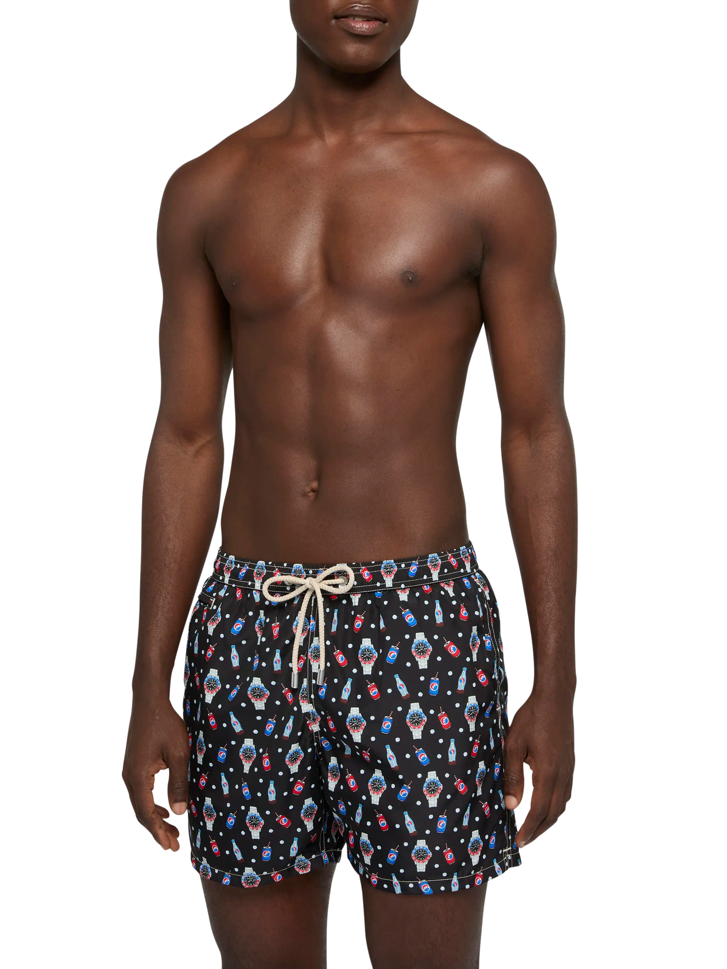 Lightweight fabric swim shorts Lighting with watch print - MC2 Saint Barth