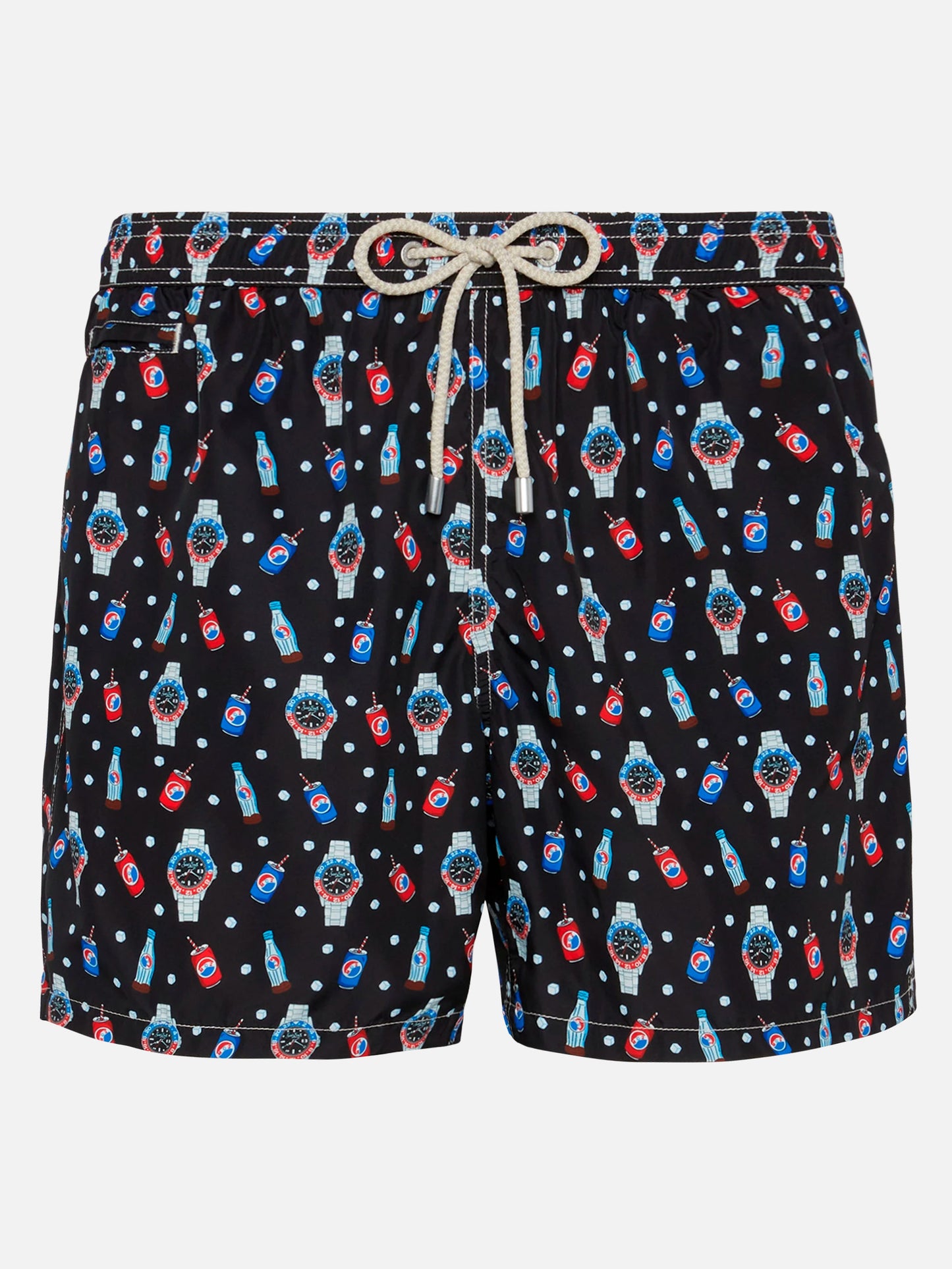Badeshorts aus leichtem Stoff „Lighting“ mit Uhren-Print