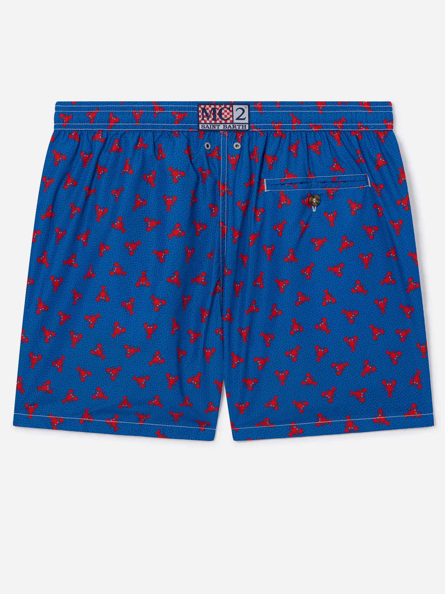 Short de bain Lighting Micro bleu marine avec mini imprimé homard all-over 
