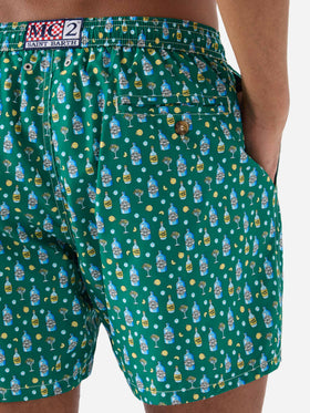 Costume mare Lighting Micro verde con stampa gin e cocktail