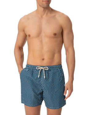 Lightweight fabric swim shorts Lighting with micro fish print - MC2 Saint Barth