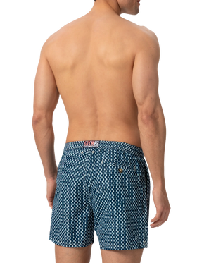 Lightweight fabric swim shorts Lighting with micro fish print - MC2 Saint Barth