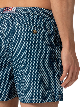 Lightweight fabric swim shorts Lighting with micro fish print - MC2 Saint Barth