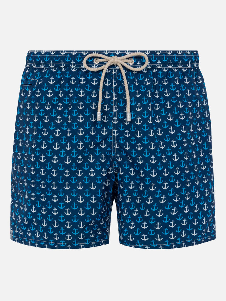 Lightweight fabric swim shorts Lighting with anchor print - MC2 Saint Barth