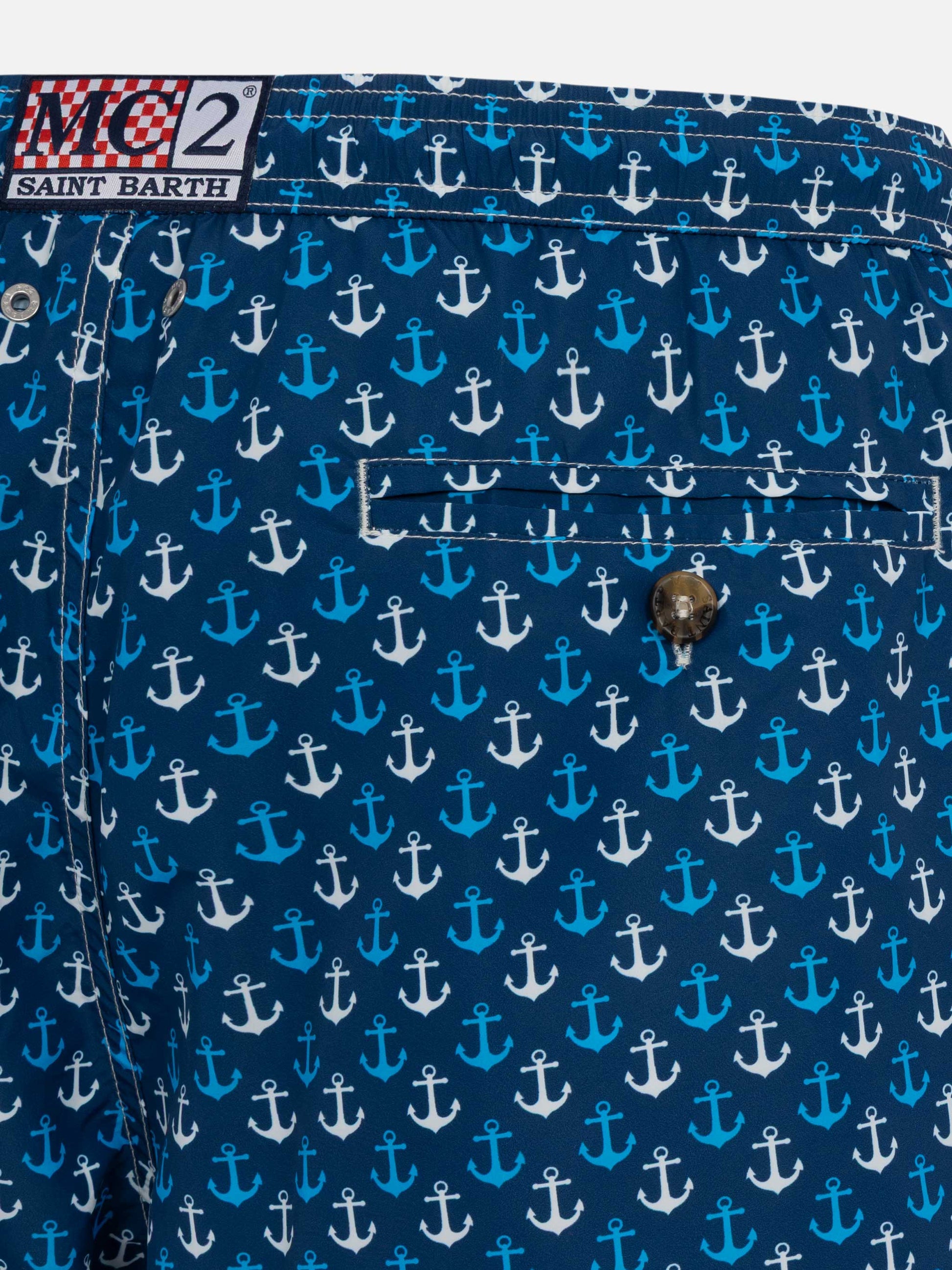 Lightweight fabric swim shorts Lighting with anchor print - MC2 Saint Barth