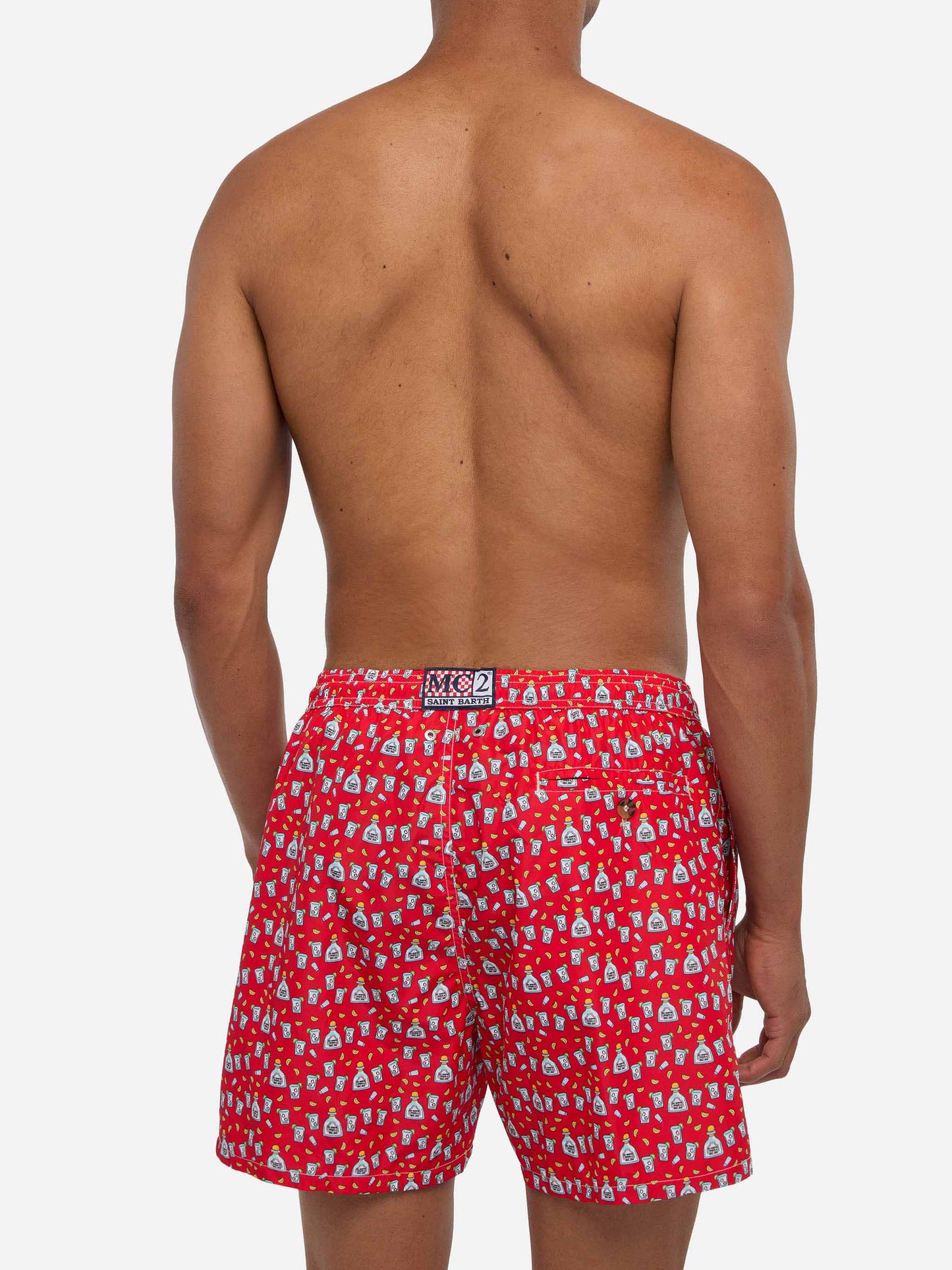 Herren-Badeshorts aus leichtem Stoff mit Tequila-Aufdruck