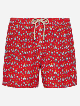 Herren-Badeshorts aus leichtem Stoff mit Tequila-Aufdruck