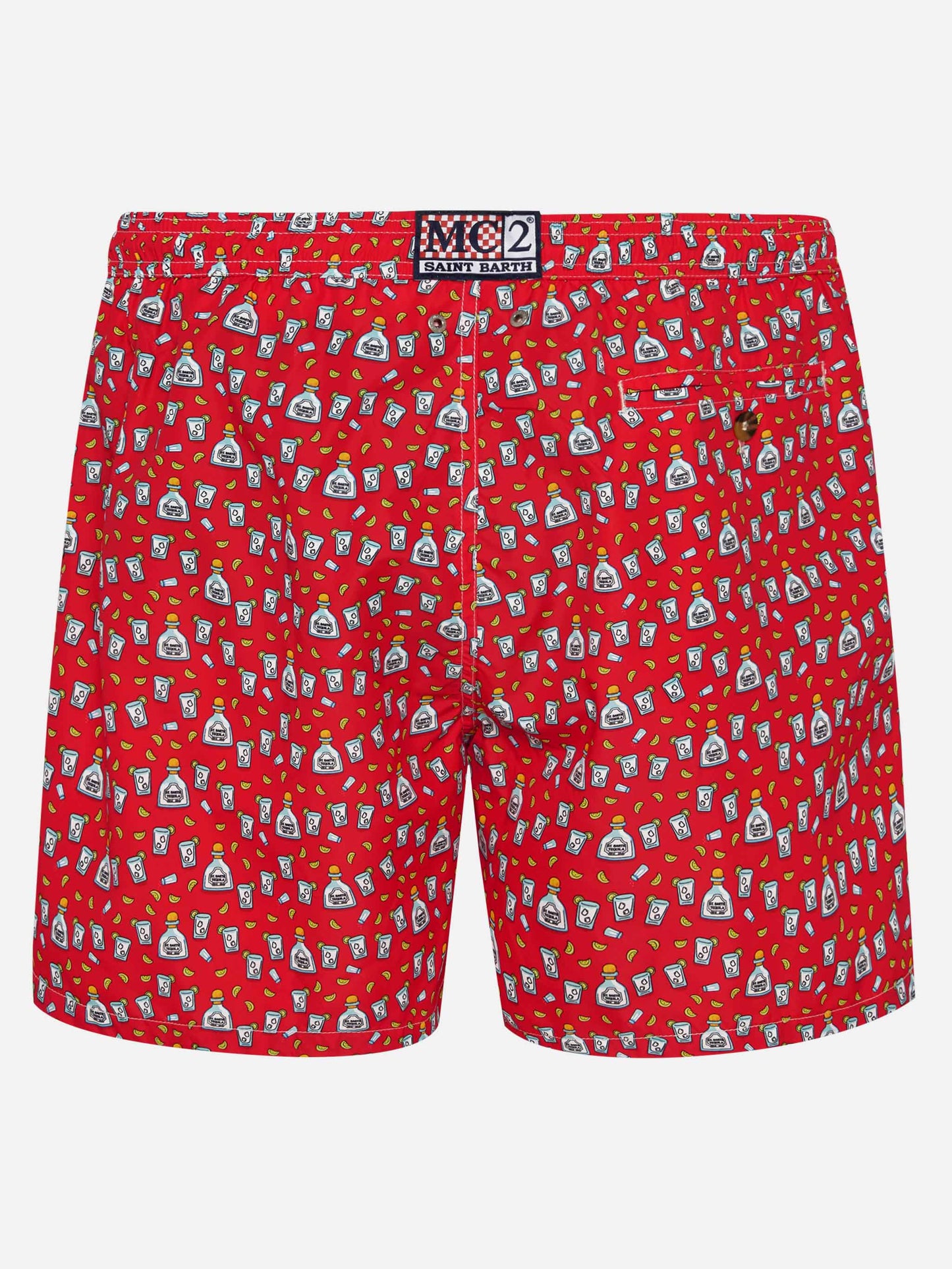 Herren-Badeshorts aus leichtem Stoff mit Tequila-Aufdruck